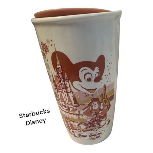 Starbucks Disney Magic Kingdom White and Brown Mug Disney Edition - Picture 1 of 6